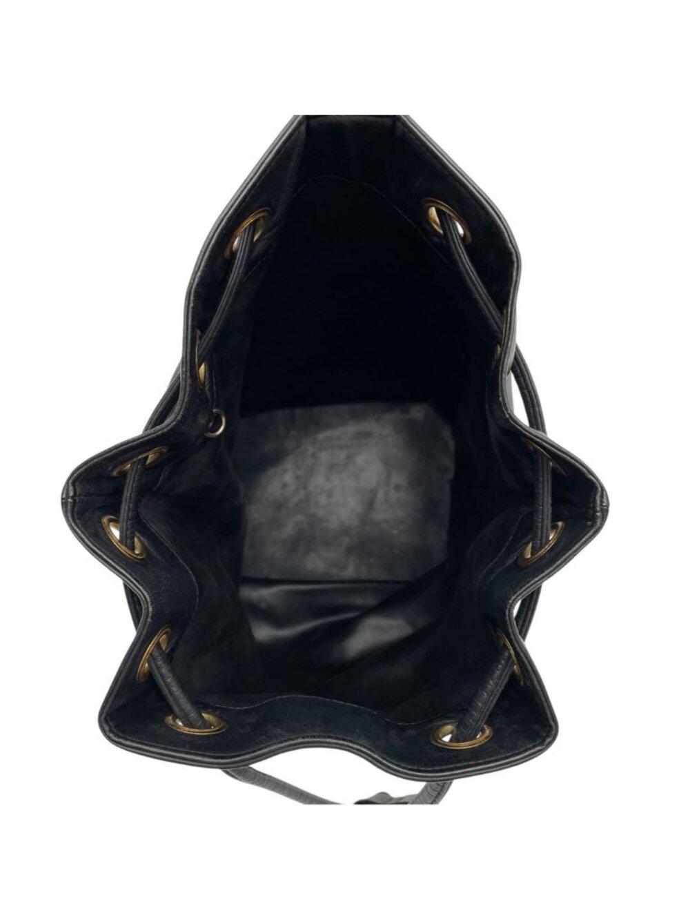 Chanel Lambskin CC Logo Drawstring Shoulder Bag Black - Picture 7 of 10